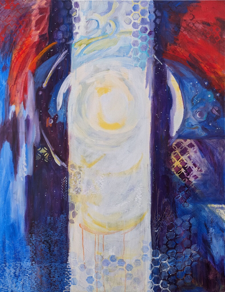 Katrina Morse&nbsp;• <em>Soul Rising</em>&nbsp;• Acrylic on canvas&nbsp;• 30″×&nbsp;40″&nbsp;• $600.00<a class="purchase" href="https://state-of-the-art-gallery.square.site/product/katrina-morse-soul-rising/OSB27WU677WFOPYEMXCHPCFS" target="_blank">Buy</a>