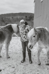 Susan C. Larkin&nbsp;• <em>Olivia Direnzo and her Two Haflingers</em>&nbsp;• Archival digital print&nbsp;• 18″×&nbsp;24″&nbsp;• NFS