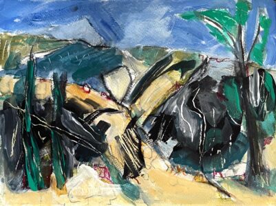 Linda Fazzary&nbsp;• <em>Walk to the Sea</em>&nbsp;• Acrylic, mixed media&nbsp;• 21″×&nbsp;17″&nbsp;• $395.00