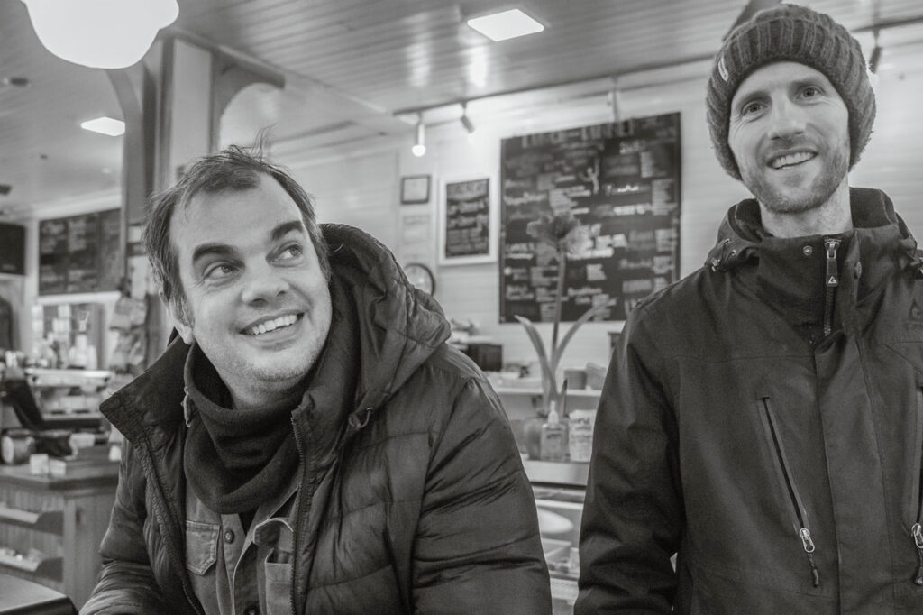 Susan C. Larkin&nbsp;• <em>Chris Larkin and Aaron Snow</em>&nbsp;• Archival digital print&nbsp;• 24″×&nbsp;18″&nbsp;• $300.00