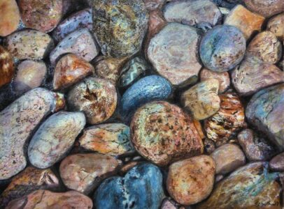 Ed Brothers&nbsp;• <em>At My Feet-Sicily</em>&nbsp;• Oil pastel&nbsp;• 16″×&nbsp;13″&nbsp;• NFS