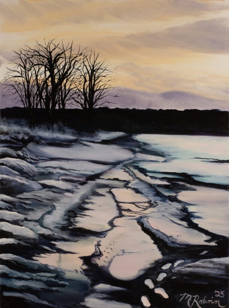 Meghan Raboin&nbsp;• <em>February Thaw (at Stewart Park)</em>&nbsp;• Oil on canvas&nbsp;• 20″×&nbsp;26″&nbsp;• $950.00<a class="purchase" href="https://state-of-the-art-gallery.square.site/product/meghan-raboin-february-thaw-at-stewart-park-/QZTNN4RJSHX7FBWZSQUCJNPD" target="_blank">Buy</a>