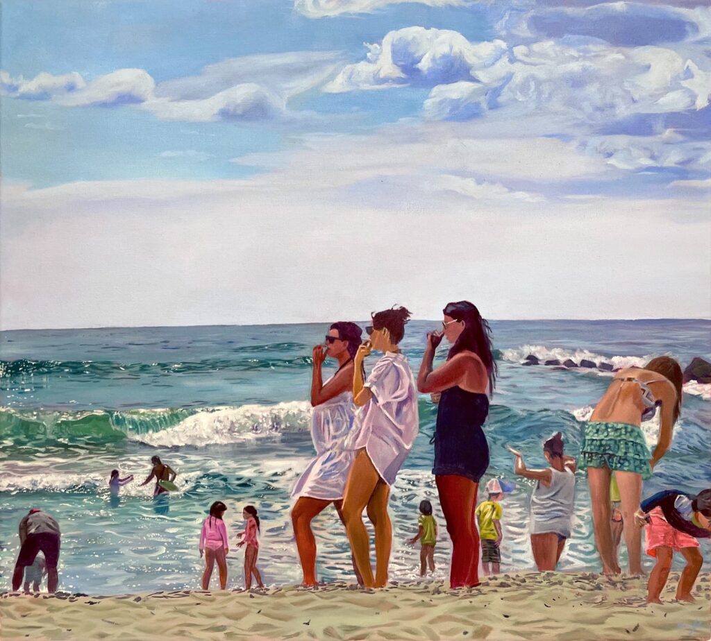 Emma Scales&nbsp;• <em>The Watch</em>&nbsp;• Oil paint on canvas&nbsp;• 20″×&nbsp;18″&nbsp;• $1,600.00<a class="purchase" href="https://state-of-the-art-gallery.square.site/product/emma-scales-the-watch/SILG4C7FEXXW7L6GTQXMZ44V" target="_blank">Buy</a>