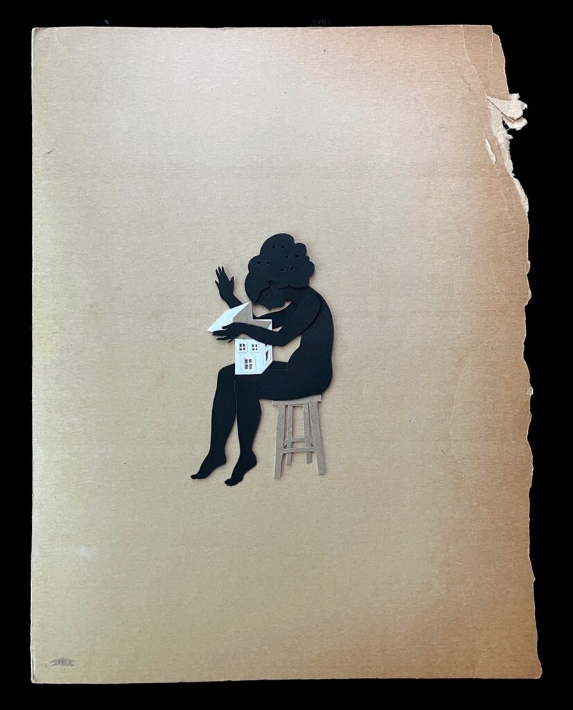 <span class="award_name">Honorable Mention</span>Linda Wingerter&nbsp;• <em>Homebody 1</em>&nbsp;• Cut paper mounted on vintage office file folders&nbsp;• 9″×&nbsp;12″&nbsp;• $215.00<a class="purchase" href="https://state-of-the-art-gallery.square.site/product/linda-wingerter-homebody-1/C7QCI6YAU66IU4IMY564F7YN" target="_blank">Buy</a>