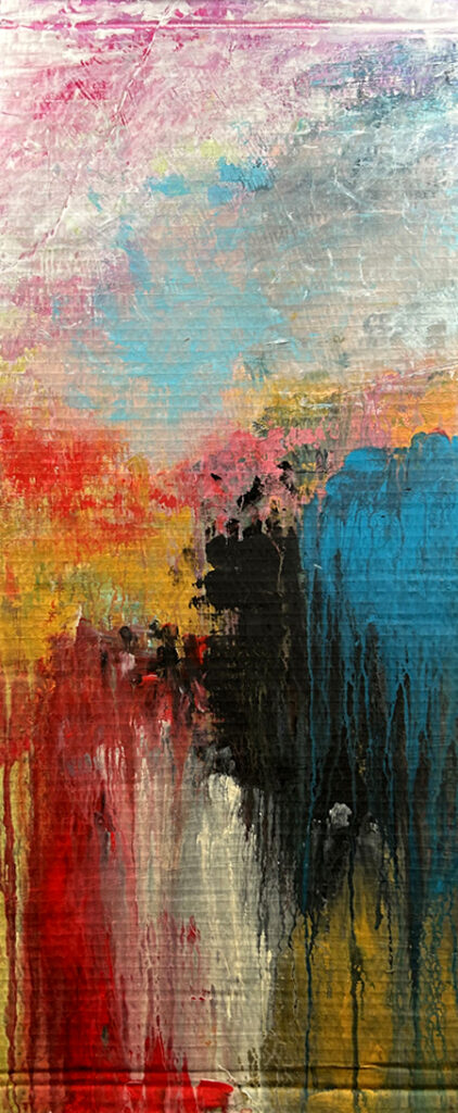 Darcy Binns&nbsp;• <em>Fall Yodel No.9</em>&nbsp;• Acrylic on cardboard&nbsp;• 15″×&nbsp;34″&nbsp;• $190.00<a class="purchase" href="https://state-of-the-art-gallery.square.site/product/darcy-binns-fall-yodel-no-9/WSOP6LCCTZA4R6ANKH2VVEPY" target="_blank">Buy</a>