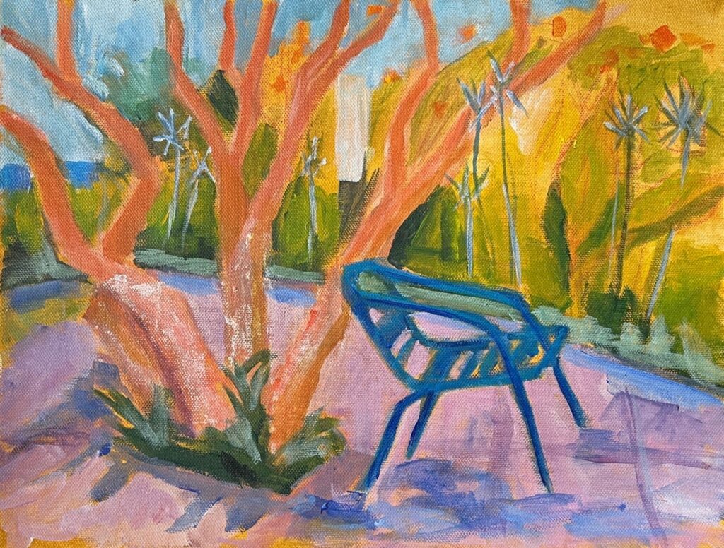 Linda Fazzary&nbsp;• <em>Greek Garden</em>&nbsp;• Acrylic on canvas&nbsp;• 15″×&nbsp;12″&nbsp;• $600.00<a class="purchase" href="https://state-of-the-art-gallery.square.site/product/linda-fazzary-greek-garden/NUXQ7NGQ4BMNISK4G4JJKKIM" target="_blank">Buy</a>