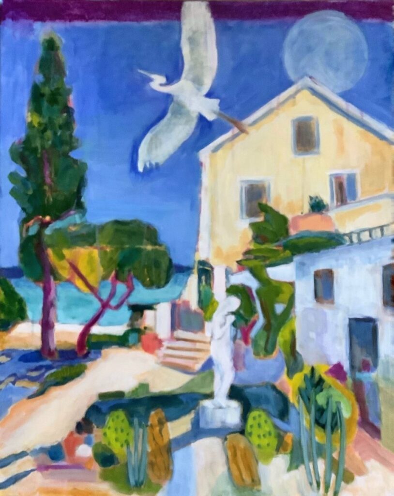 Linda Fazzary&nbsp;• <em>Ithaca Greece</em>&nbsp;• Acrylic on canvas&nbsp;• 24″×&nbsp;30″&nbsp;• $1,400.00<a class="purchase" href="https://state-of-the-art-gallery.square.site/product/linda-fazzary-ithaca-greece/MLWQV32GHQTYAFN54VQ5RJV7" target="_blank">Buy</a>
