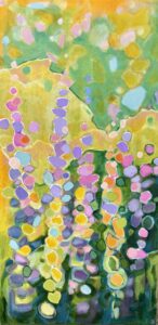 Cindy Kaufman&nbsp;• <em>Lavender Haze</em>&nbsp;• Acrylic on gallery-wrapped canvas&nbsp;• 15″×&nbsp;30″&nbsp;• $900.00