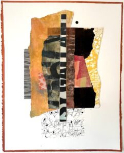 Carol Spence&nbsp;• <em>Prayer</em>&nbsp;• Mixed media collage&nbsp;• 16″×&nbsp;20″&nbsp;• $325.00