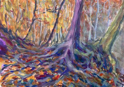 Hsiao-Pei Yang&nbsp;• <em>The Octopus Tree</em>&nbsp;• Gouache on watercolor paper&nbsp;• 10″×&nbsp;8″&nbsp;• $200.00