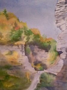Annemiek Haralson&nbsp;• <em>Lucifer Falls</em>&nbsp;• Watercolor&nbsp;• 12″×&nbsp;16″&nbsp;• $295.00