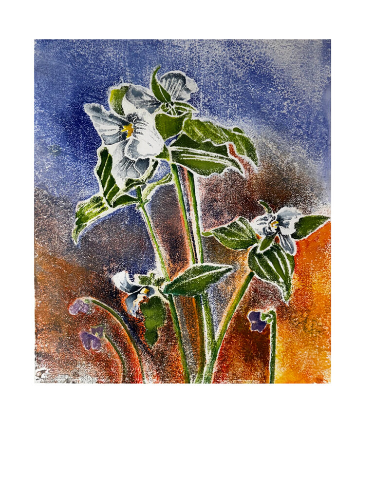 Patricia Hunsinger&nbsp;• <em>When Icicles No Longer Cling II</em>&nbsp;• White line woodblock print on watercolor paper&nbsp;• 11″×&nbsp;14″&nbsp;• $450.00<a class="purchase" href="https://state-of-the-art-gallery.square.site/product/patricia-hunsinger-when-icicles-no-longer-cling-ii/OWCSWGBUVYCAS3XTGAQX3AB2" target="_blank">Buy</a>