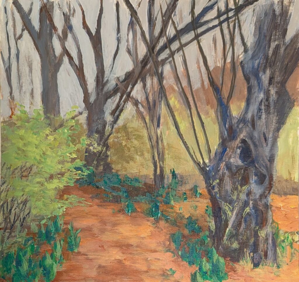 Diana Ozolins&nbsp;• <em>Fuentes Bird Sanctuary</em>&nbsp;• Acrylic on canvas&nbsp;• 12″×&nbsp;12″&nbsp;• $300.00<a class="purchase" href="https://state-of-the-art-gallery.square.site/product/diana-ozolins-fuentes-bird-sanctuary/SVXMW43RHQWVBB7HHPJOBRT5" target="_blank">Buy</a>