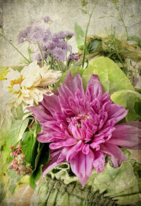 David Watkins Jr&nbsp;• <em>Purple Dahlia in a Fabric Vase</em>&nbsp;• Archival pigment print&nbsp;• 20″×&nbsp;24″&nbsp;• $235.00