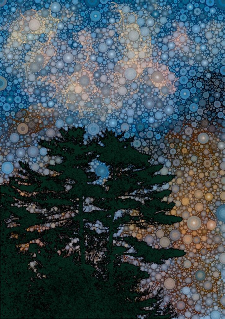 Daniel McPheeters&nbsp;• <em>White Pine Blues</em>&nbsp;• Mixed media on panel&nbsp;• 17″×&nbsp;24″&nbsp;• $200.00<a class="purchase" href="https://state-of-the-art-gallery.square.site/product/daniel-mcpheeters-white-pine-blues/XNUJAMODBH4MCEQFIOLLJQCT" target="_blank">Buy</a>