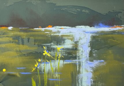 Sheila Danko&nbsp;• <em>Energy Flow</em>&nbsp;• Watercolor and pastel on pastel board&nbsp;• 7″×&nbsp;5″&nbsp;• NFS