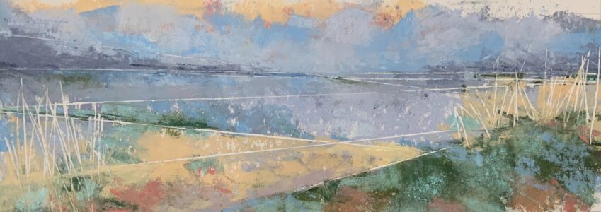 Sheila Danko&nbsp;• <em>The Clouds are Coming</em>&nbsp;• Pastel on museum board&nbsp;• 15″×&nbsp;6″&nbsp;• NFS