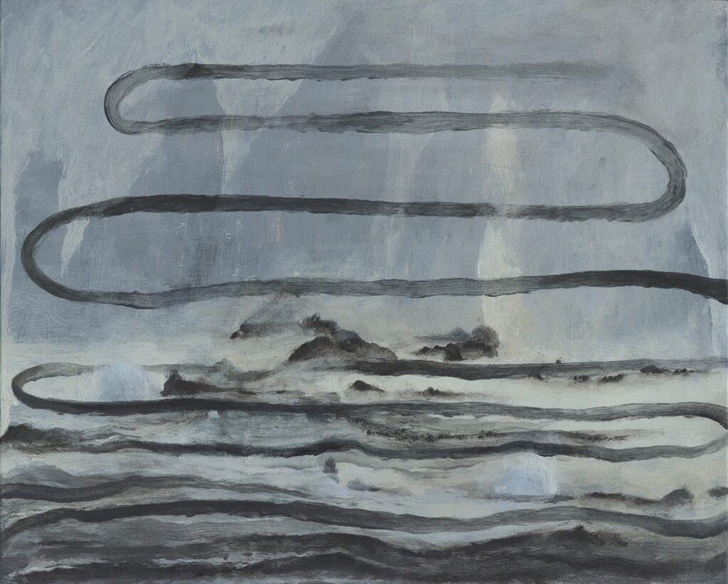 Bradley Butler&nbsp;• <em>But Did it Make a Sound?</em>&nbsp;• Acrylic on panel&nbsp;• 10″×&nbsp;8″&nbsp;• $350.00