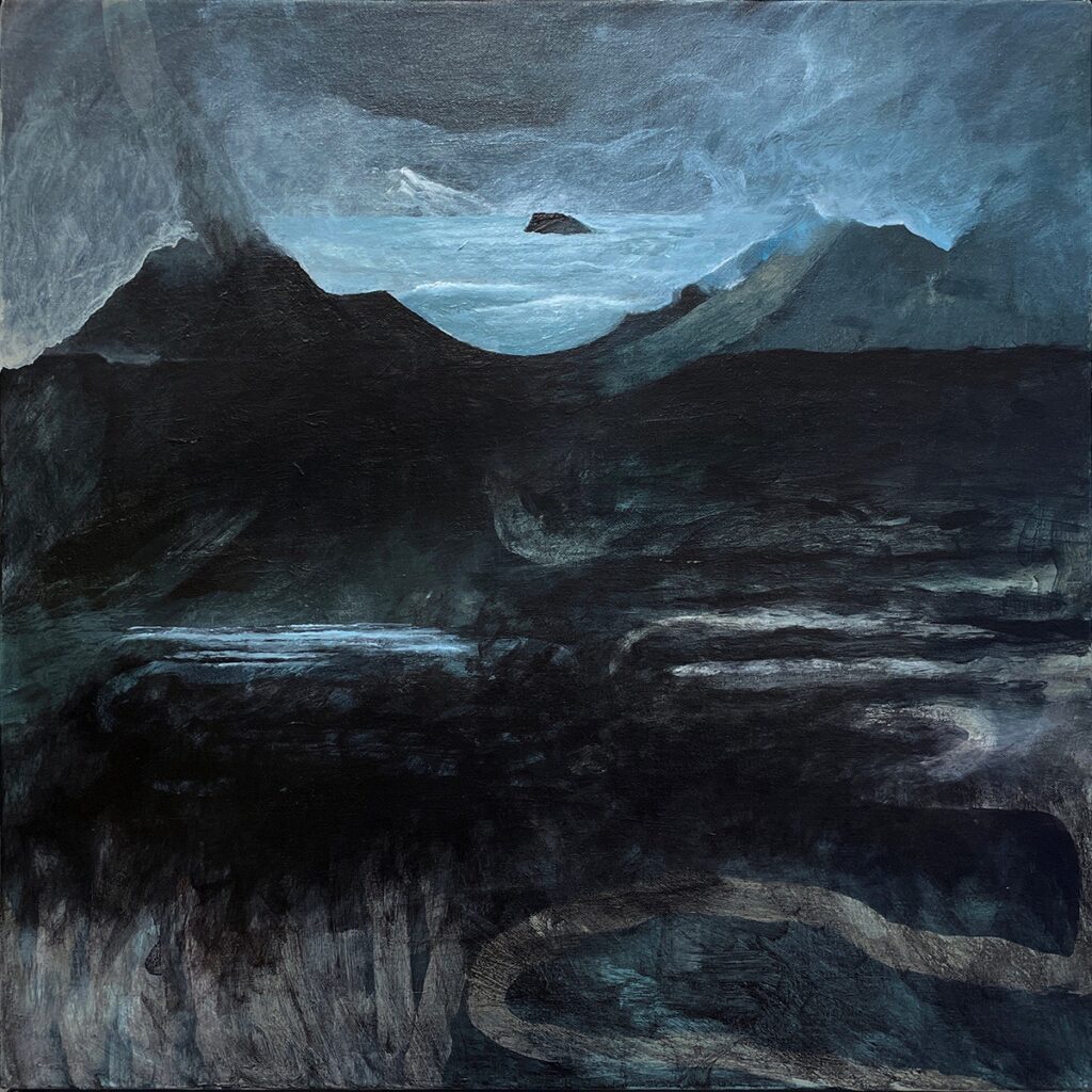 Bradley Butler&nbsp;• <em>Time Stands Still but I'm Moving Free</em>&nbsp;• Acrylic on canvas&nbsp;• 20″×&nbsp;20″&nbsp;• $1,300.00