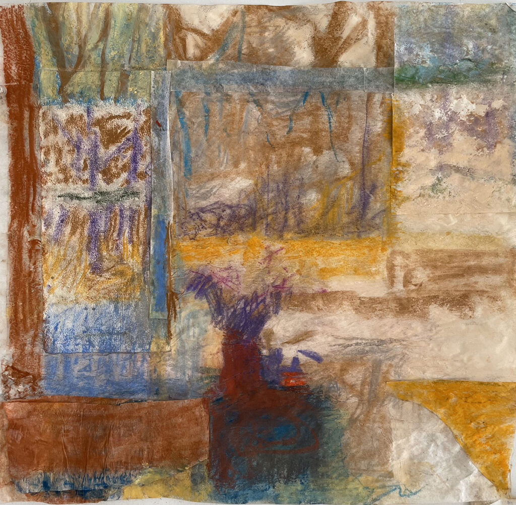 Karen Gilman&nbsp;• <em>Winter Grid</em>&nbsp;• Pastel, collage/paper&nbsp;• 16½″×&nbsp;16″&nbsp;• $575.00