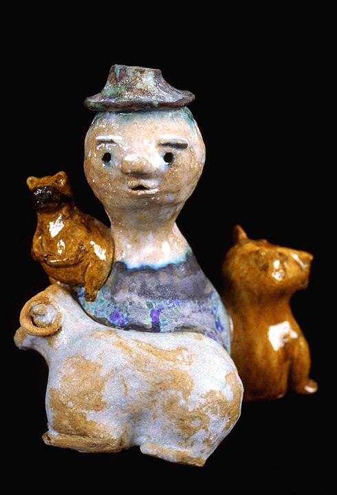 Lisa Lincoln • <em>Four Animal Figure</em> • Kiln fired clay and glaze • 8″× 7¼″× 6½″ • NFS