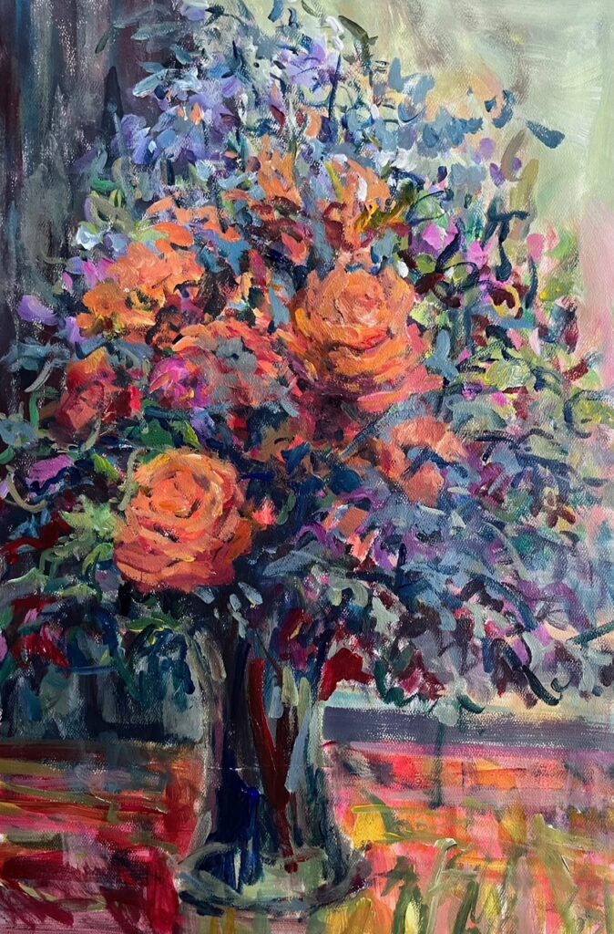 Hsiao-Pei Yang&nbsp;• <em>Celebration of Life</em>&nbsp;• Acrylic on watercolor paper&nbsp;• 15″×&nbsp;22″&nbsp;• $350.00