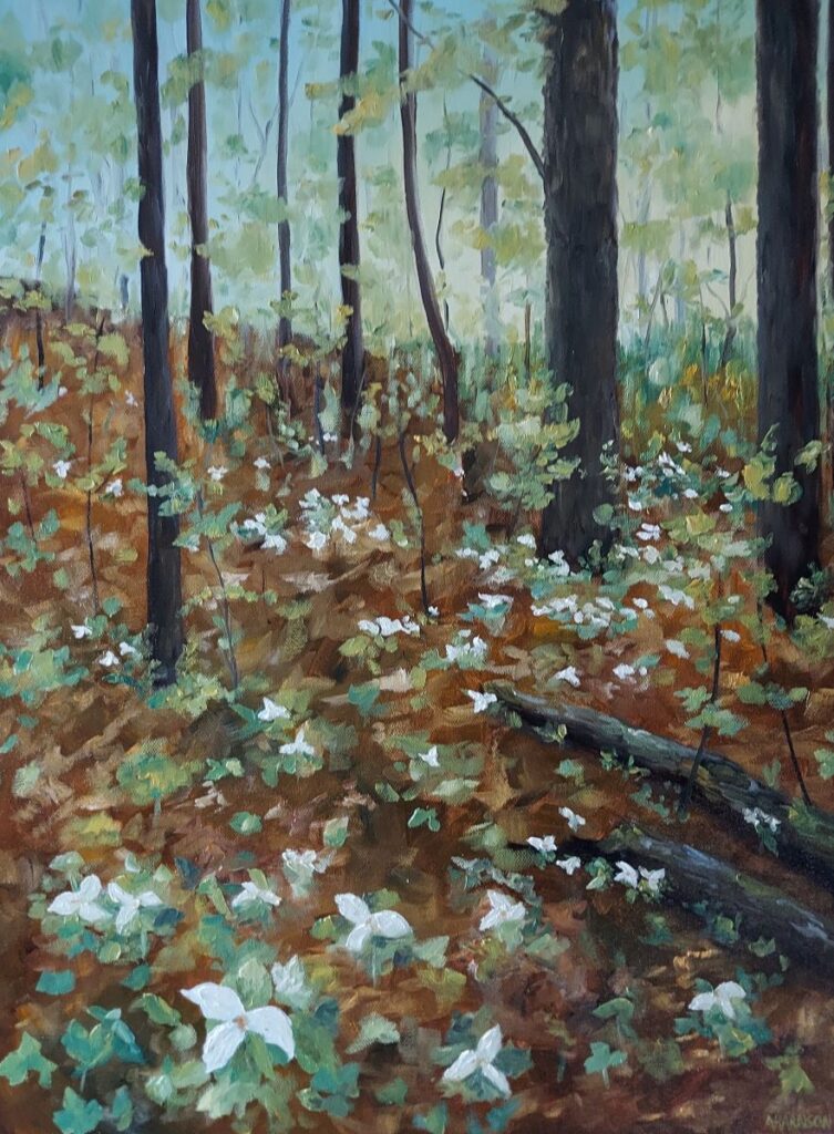 Annemiek Haralson&nbsp;• <em>Trillium</em>&nbsp;• Oil on canvas&nbsp;• 18″×&nbsp;24″&nbsp;• $525.00