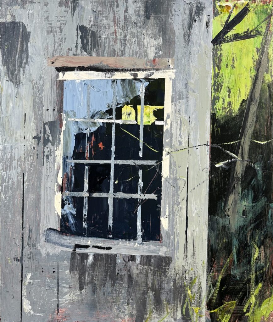 Austin MacRae&nbsp;• <em>Looking Through #1</em>&nbsp;• Acrylic on Masonite&nbsp;• 10″×&nbsp;12″&nbsp;• $350.00