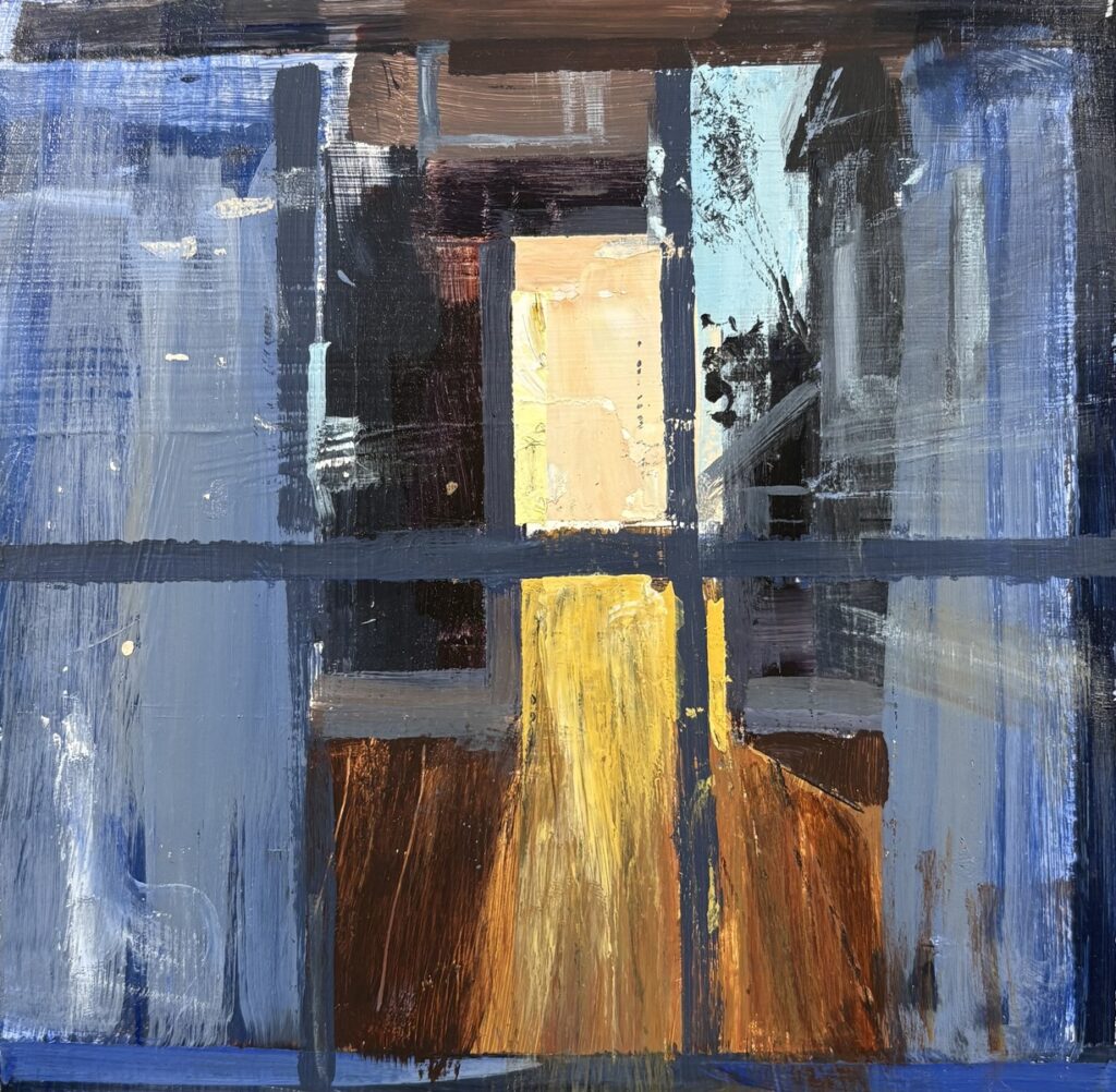 Austin MacRae&nbsp;• <em>Looking Through #2</em>&nbsp;• Acrylic on Masonite&nbsp;• 6″×&nbsp;6″&nbsp;• $225.00