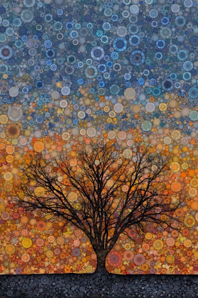 Daniel McPheeters&nbsp;• <em>Maple at Dusk</em>&nbsp;• Mixed media on panel&nbsp;• 17″×&nbsp;24″&nbsp;• $200.00