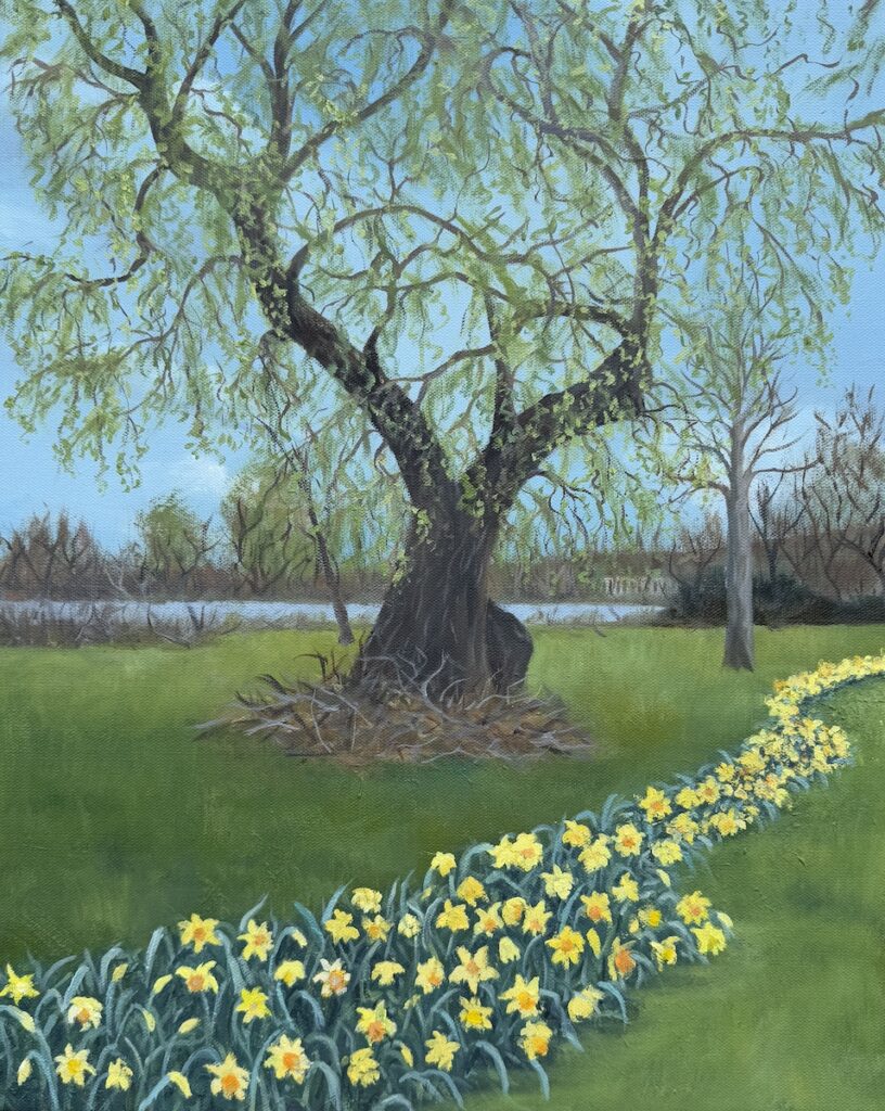 Patty L. Porter&nbsp;• <em>Spring Delights I</em>&nbsp;• Oil on canvas, framed&nbsp;• 18″×&nbsp;24″&nbsp;• NFS