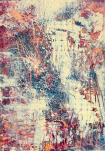 Sheila Danko&nbsp;• <em>Wanderings</em>&nbsp;• Oil and cold wax on arches huile, matted and framed&nbsp;• 11″×&nbsp;14″&nbsp;• $210.00<a class="purchase" href="https://state-of-the-art-gallery.square.site/product/sheila-danko-wanderings/7ZEYTJYR77VNCDI6VUQF7TAF" target="_blank">Buy</a>