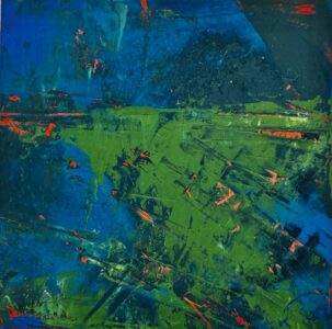 Sheila Danko&nbsp;• <em>Nocturne Opus 2</em>&nbsp;• Oil and cold wax on arches huile, matted and framed&nbsp;• 15″×&nbsp;15″&nbsp;• $265.00<a class="purchase" href="https://state-of-the-art-gallery.square.site/product/sheila-danko-nocturne-opus-2/7PD22Y4ZCPW43FH4STL7VN5Y" target="_blank">Buy</a>