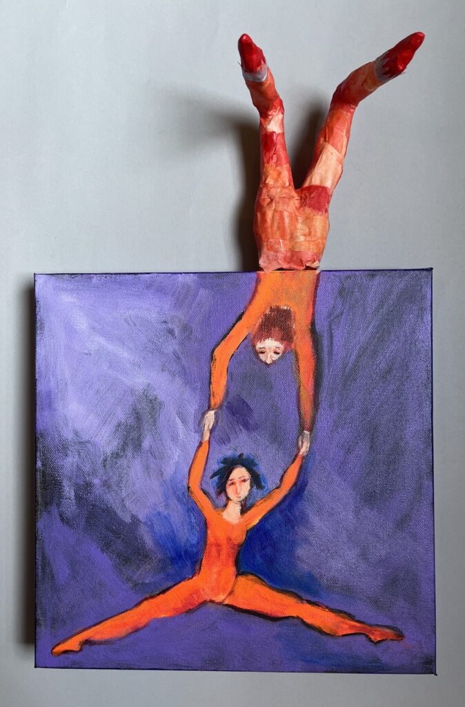 Jane Dennis&nbsp;• <em>The Catch</em>&nbsp;• Mixed media&nbsp;• 12″×&nbsp;18″&nbsp;• POR